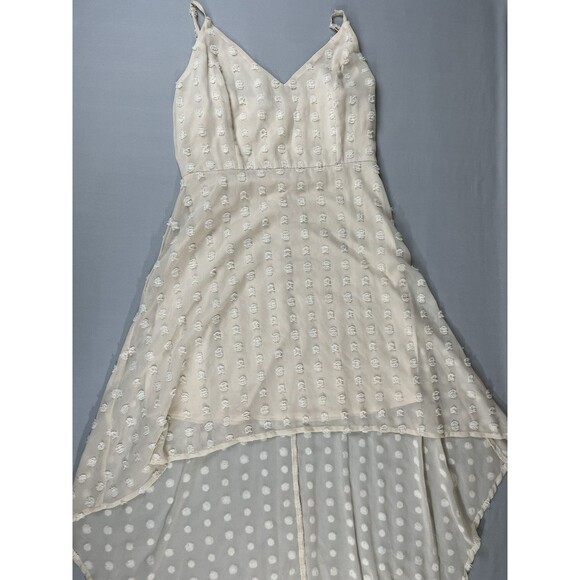 Charlotte Russe High Low Dress Women's XL Orange Sherbet Swiss Dot Sheer Lined - Picture 16 of 16